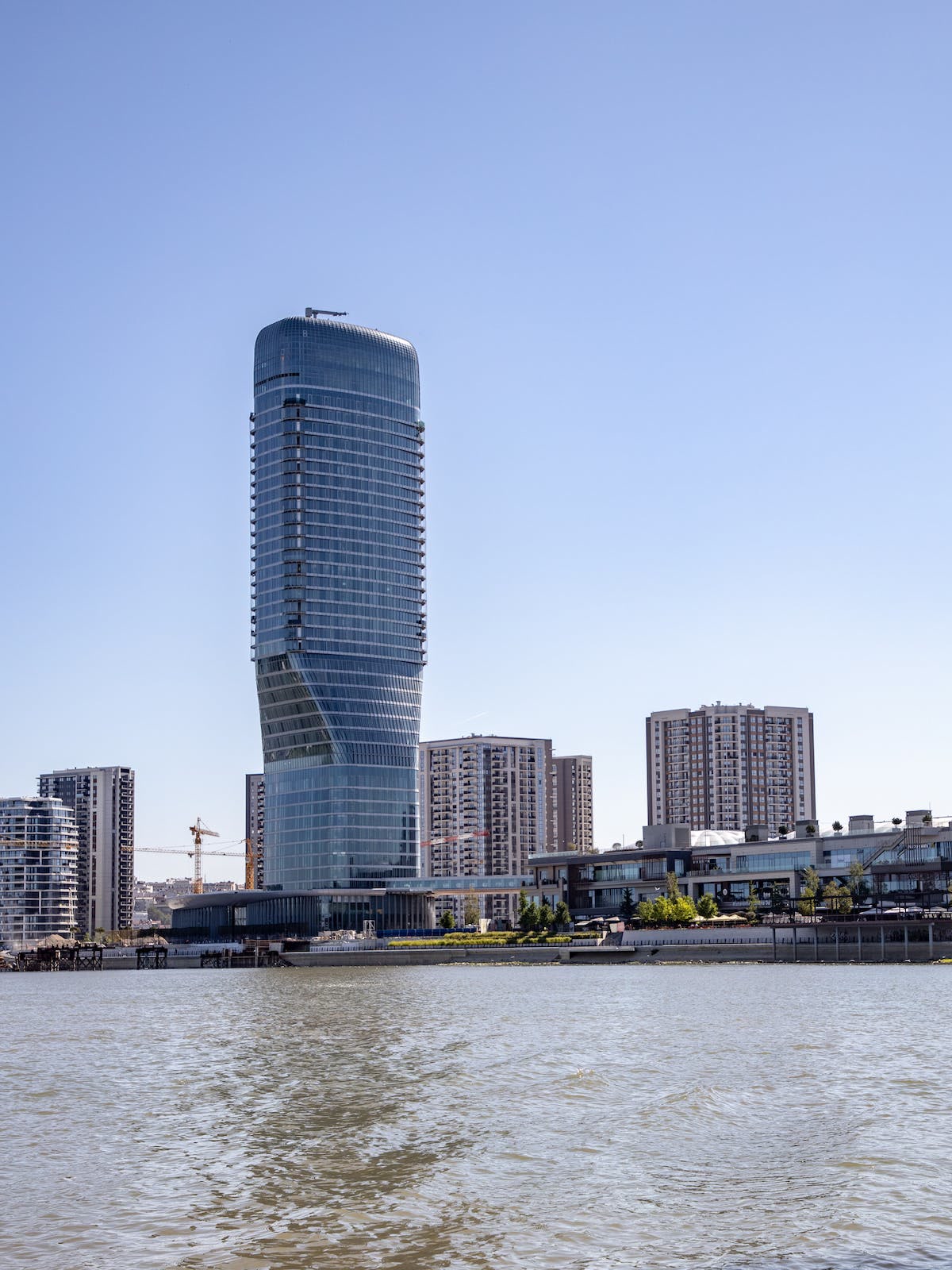Belgrade Tower and the Waterfront across the Sava in clear daylight. Serbia, Offshore BPO Confidence Index 2024